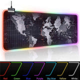 RGB Gaming Mouse Pad World Map