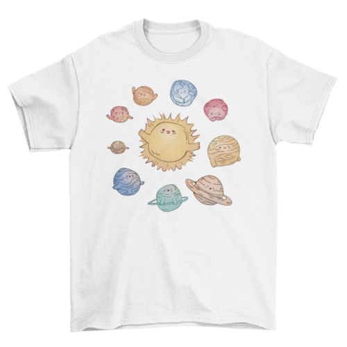 Cute Solar System with planets T-shirt