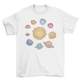 Cute Solar System with planets T-shirt