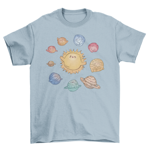 Cute Solar System with planets T-shirt