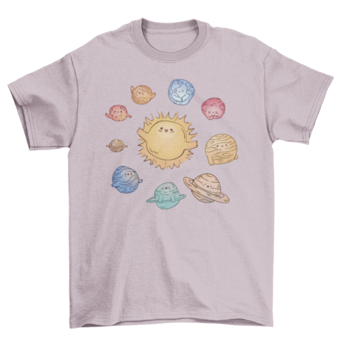 Cute Solar System with planets T-shirt