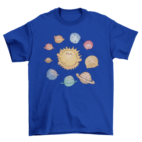 Cute Solar System with planets T-shirt